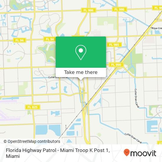Mapa de Florida Highway Patrol - Miami Troop K Post 1