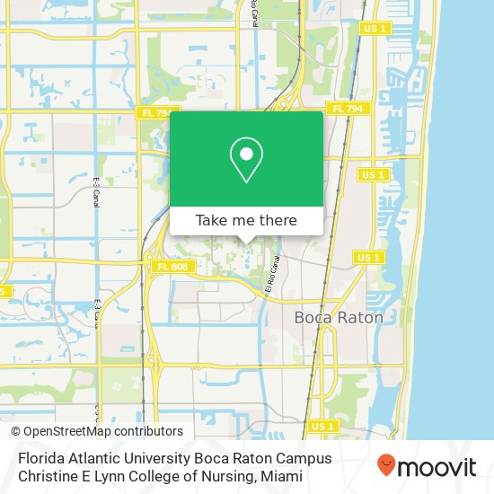 Mapa de Florida Atlantic University Boca Raton Campus Christine E Lynn College of Nursing