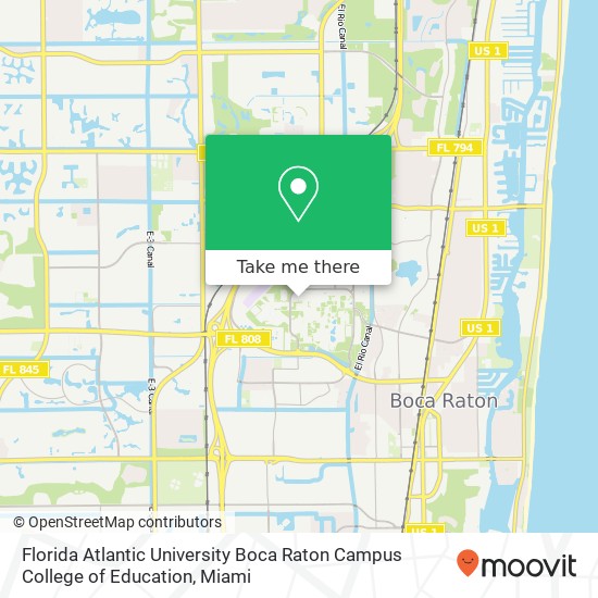 Mapa de Florida Atlantic University Boca Raton Campus College of Education