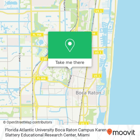 Florida Atlantic University Boca Raton Campus Karen Slattery Educational Research Center map