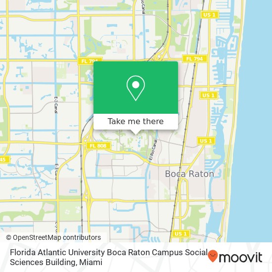 Mapa de Florida Atlantic University Boca Raton Campus Social Sciences Building