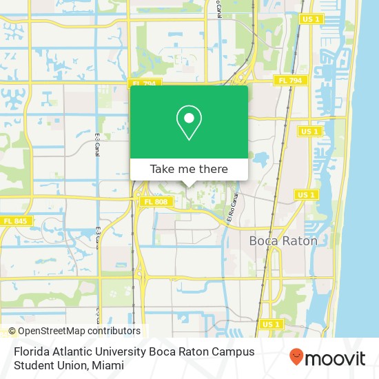 Florida Atlantic University Boca Raton Campus Student Union map