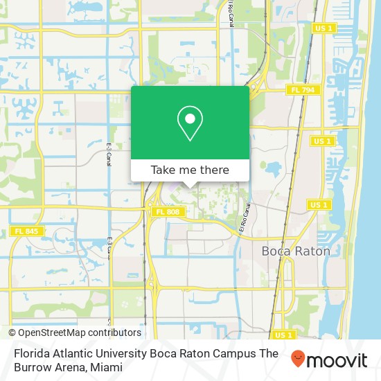 Florida Atlantic University Boca Raton Campus The Burrow Arena map