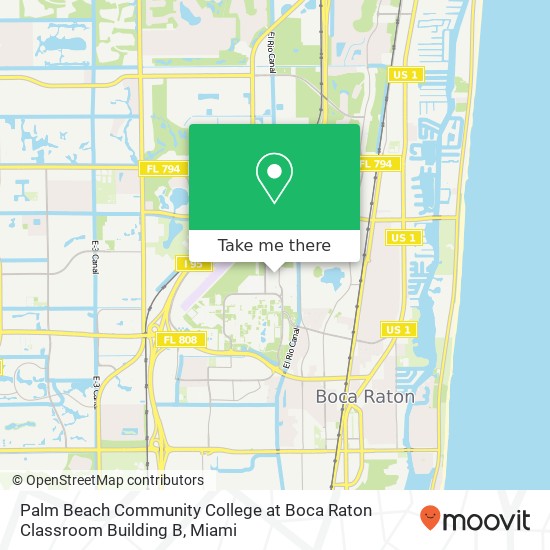 Palm Beach Community College at Boca Raton Classroom Building B map