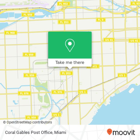 Coral Gables Post Office map