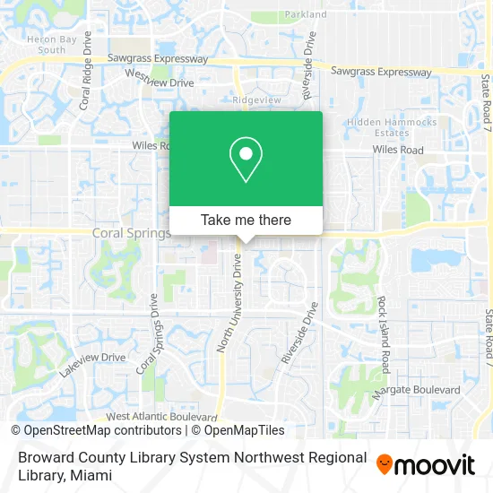 Broward County Library System Northwest Regional Library map