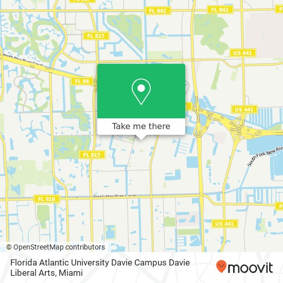 Florida Atlantic University Davie Campus Davie Liberal Arts map