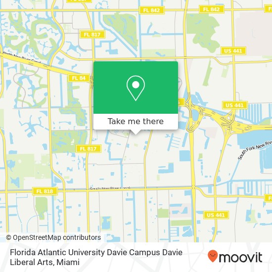 Mapa de Florida Atlantic University Davie Campus Davie Liberal Arts