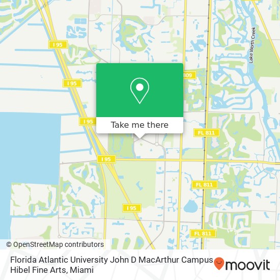 Florida Atlantic University John D MacArthur Campus Hibel Fine Arts map