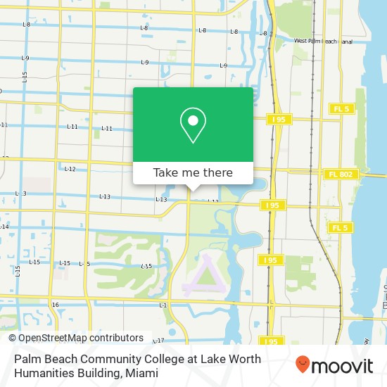 Mapa de Palm Beach Community College at Lake Worth Humanities Building
