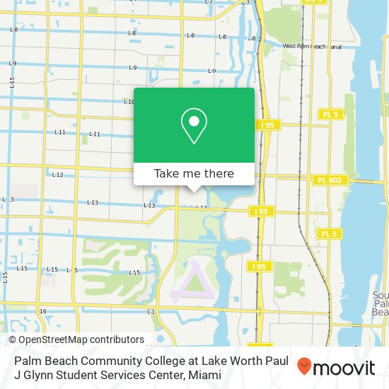 Palm Beach Community College at Lake Worth Paul J Glynn Student Services Center map
