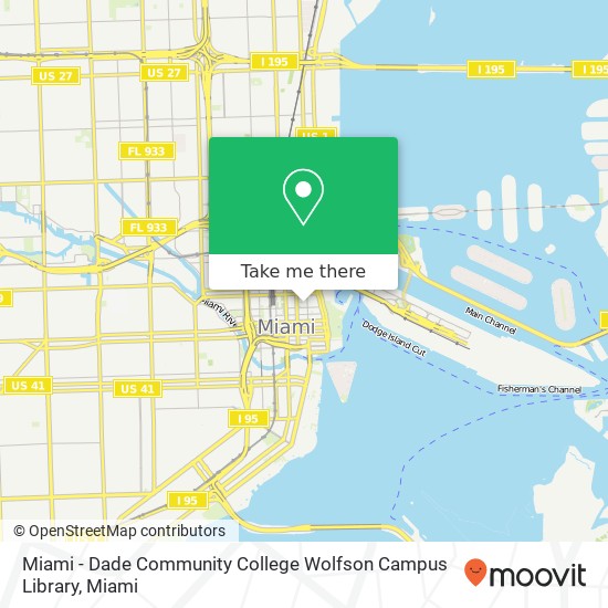 Miami - Dade Community College Wolfson Campus Library map