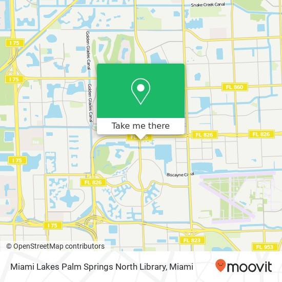 Mapa de Miami Lakes Palm Springs North Library