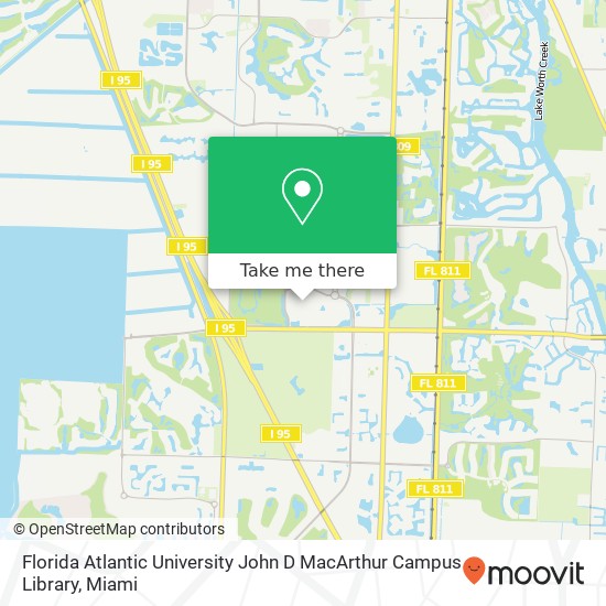 Florida Atlantic University John D MacArthur Campus Library map