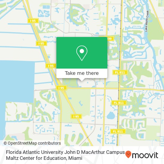 Florida Atlantic University John D MacArthur Campus Maltz Center for Education map