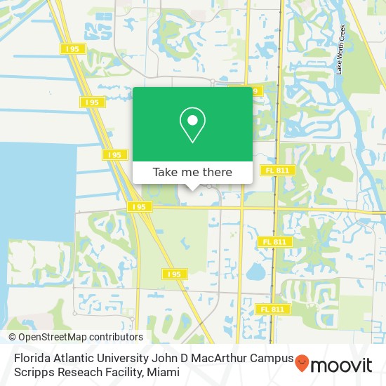 Mapa de Florida Atlantic University John D MacArthur Campus Scripps Reseach Facility