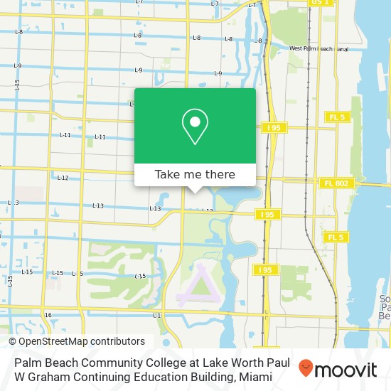 Palm Beach Community College at Lake Worth Paul W Graham Continuing Education Building map