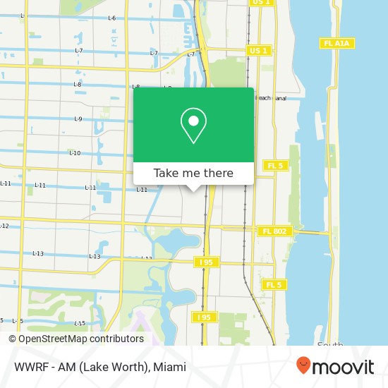 WWRF - AM (Lake Worth) map