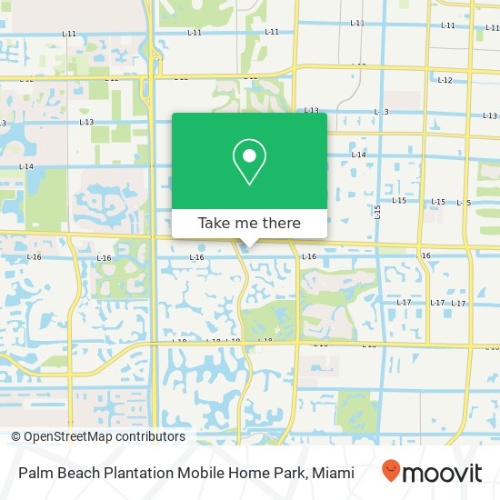 Palm Beach Plantation Mobile Home Park map