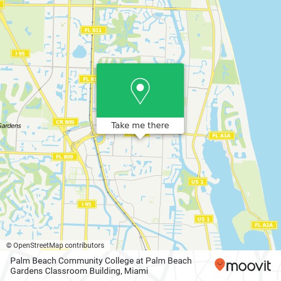 Mapa de Palm Beach Community College at Palm Beach Gardens Classroom Building