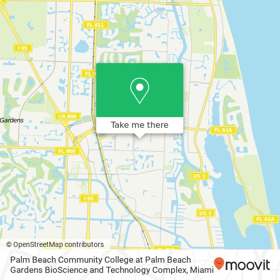 Palm Beach Community College at Palm Beach Gardens BioScience and Technology Complex map