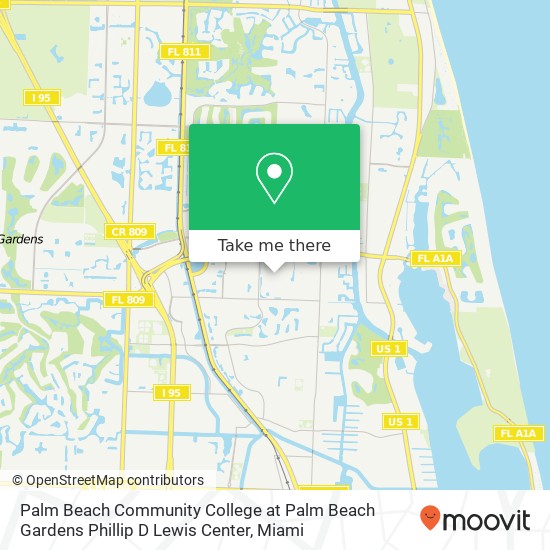 Palm Beach Community College at Palm Beach Gardens Phillip D Lewis Center map