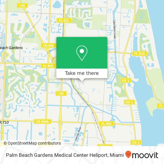 Palm Beach Gardens Medical Center Heliport map