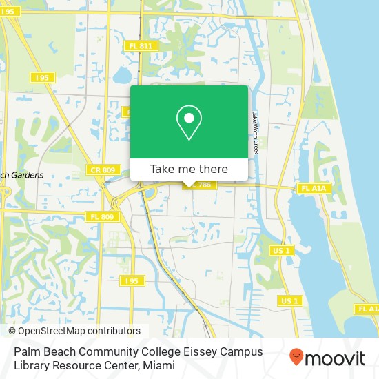 Palm Beach Community College Eissey Campus Library Resource Center map