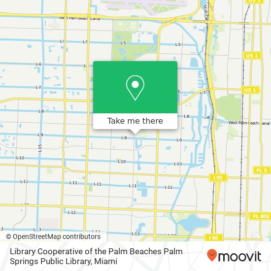 Mapa de Library Cooperative of the Palm Beaches Palm Springs Public Library