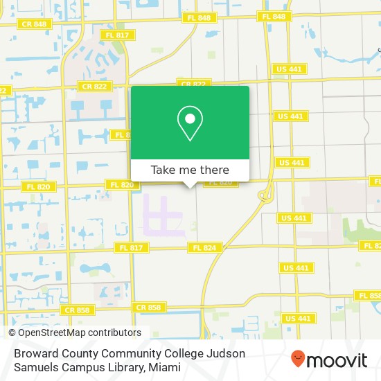 Broward County Community College Judson Samuels Campus Library map