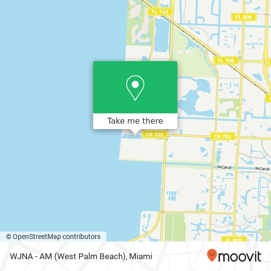 WJNA - AM (West Palm Beach) map