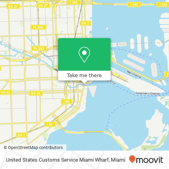 United States Customs Service Miami Wharf map