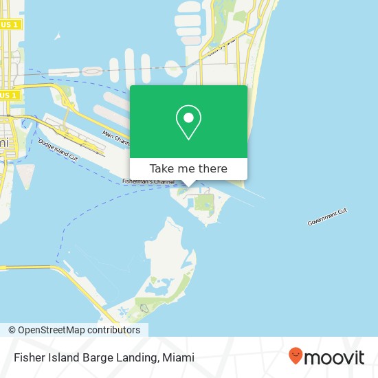 Fisher Island Barge Landing map