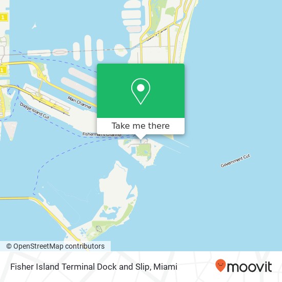 Fisher Island Terminal Dock and Slip map