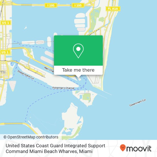 Mapa de United States Coast Guard Integrated Support Command Miami Beach Wharves
