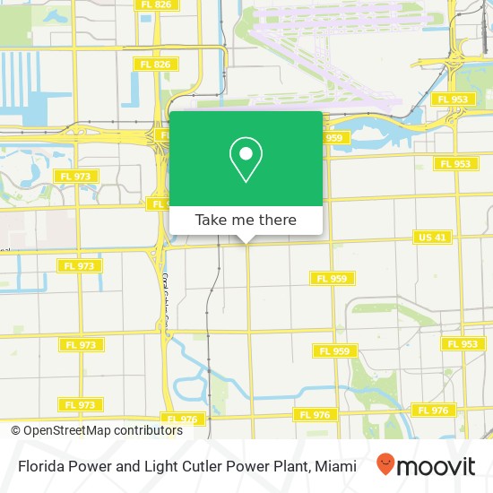 Mapa de Florida Power and Light Cutler Power Plant