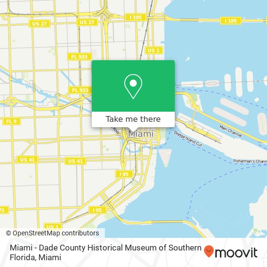 Miami - Dade County Historical Museum of Southern Florida map