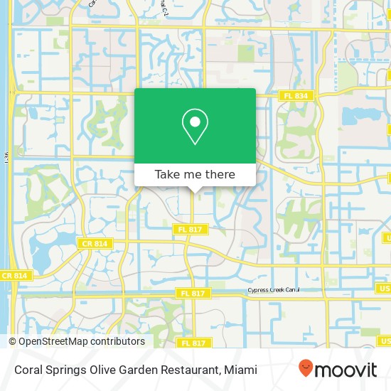 Mapa de Coral Springs Olive Garden Restaurant