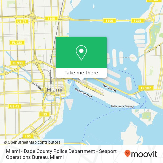 Miami - Dade County Police Department - Seaport Operations Bureau map