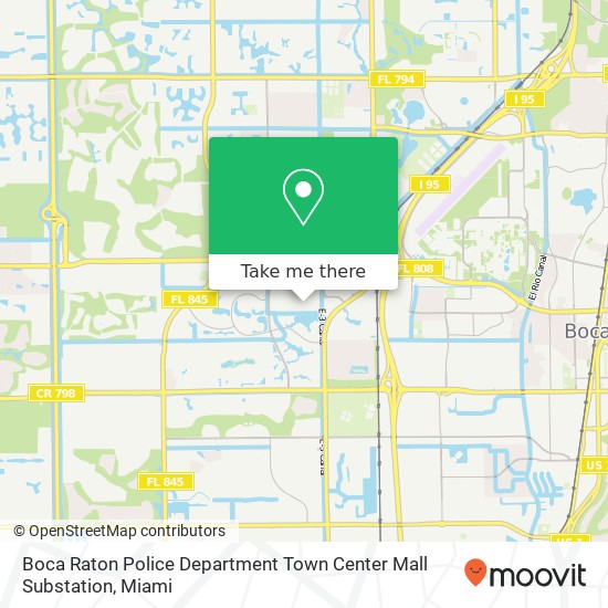 Boca Raton Police Department Town Center Mall Substation map