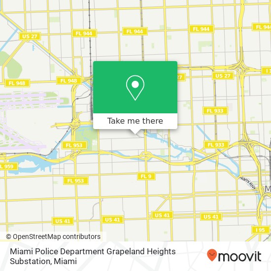 Mapa de Miami Police Department Grapeland Heights Substation