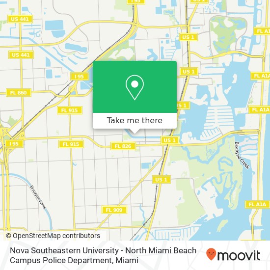 Mapa de Nova Southeastern University - North Miami Beach Campus Police Department