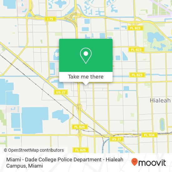 Miami - Dade College Police Department - Hialeah Campus map