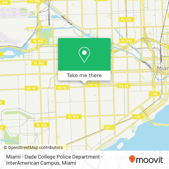 Mapa de Miami - Dade College Police Department - InterAmerican Campus
