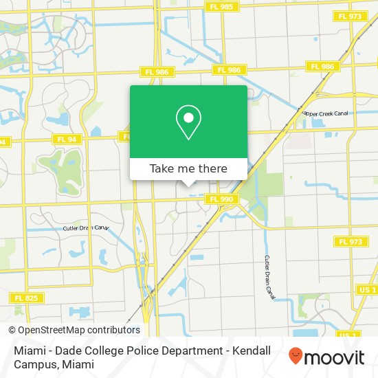 Miami - Dade College Police Department - Kendall Campus map