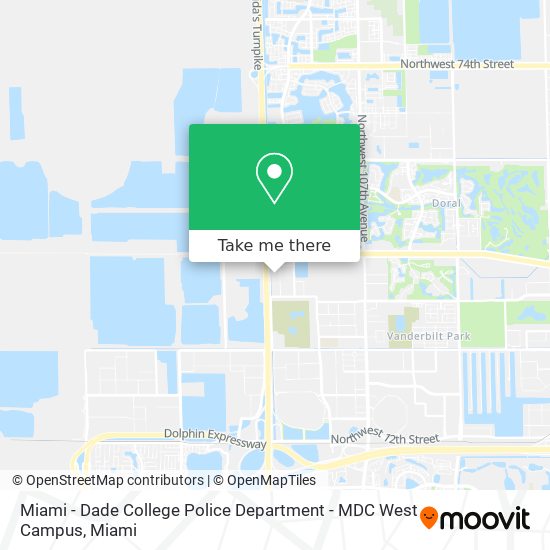 Mapa de Miami - Dade College Police Department - MDC West Campus