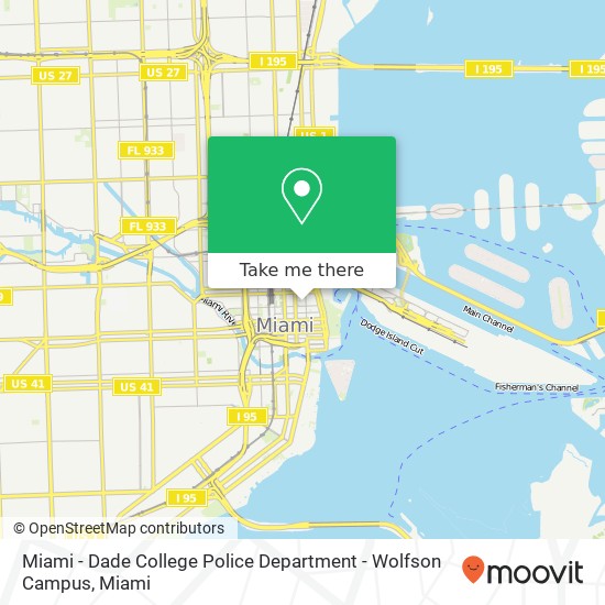 Mapa de Miami - Dade College Police Department - Wolfson Campus