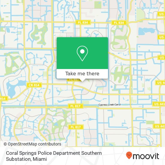 Mapa de Coral Springs Police Department Southern Substation