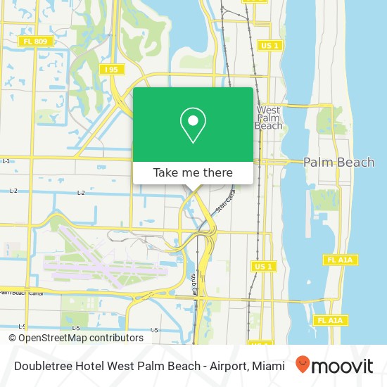 Doubletree Hotel West Palm Beach - Airport map