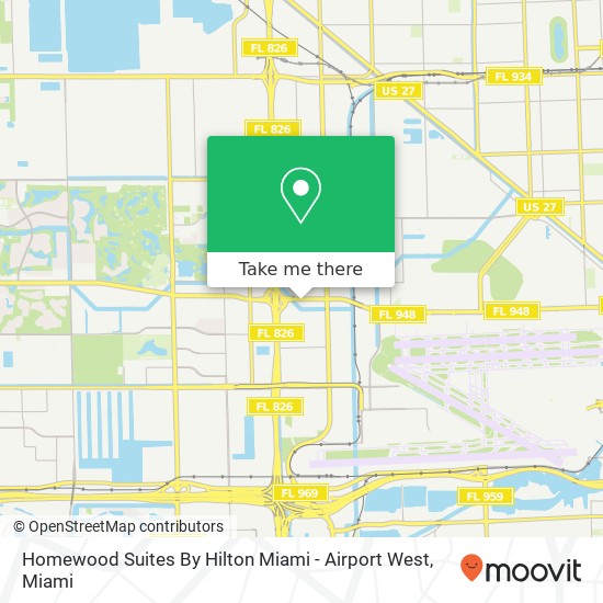 Mapa de Homewood Suites By Hilton Miami - Airport West